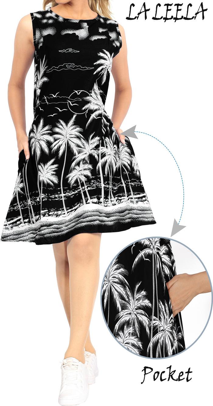 La Leela LA LEELA Women's Swimwear Beach Bikini Cover Ups Swimsuit US 4 [S] Black_V577