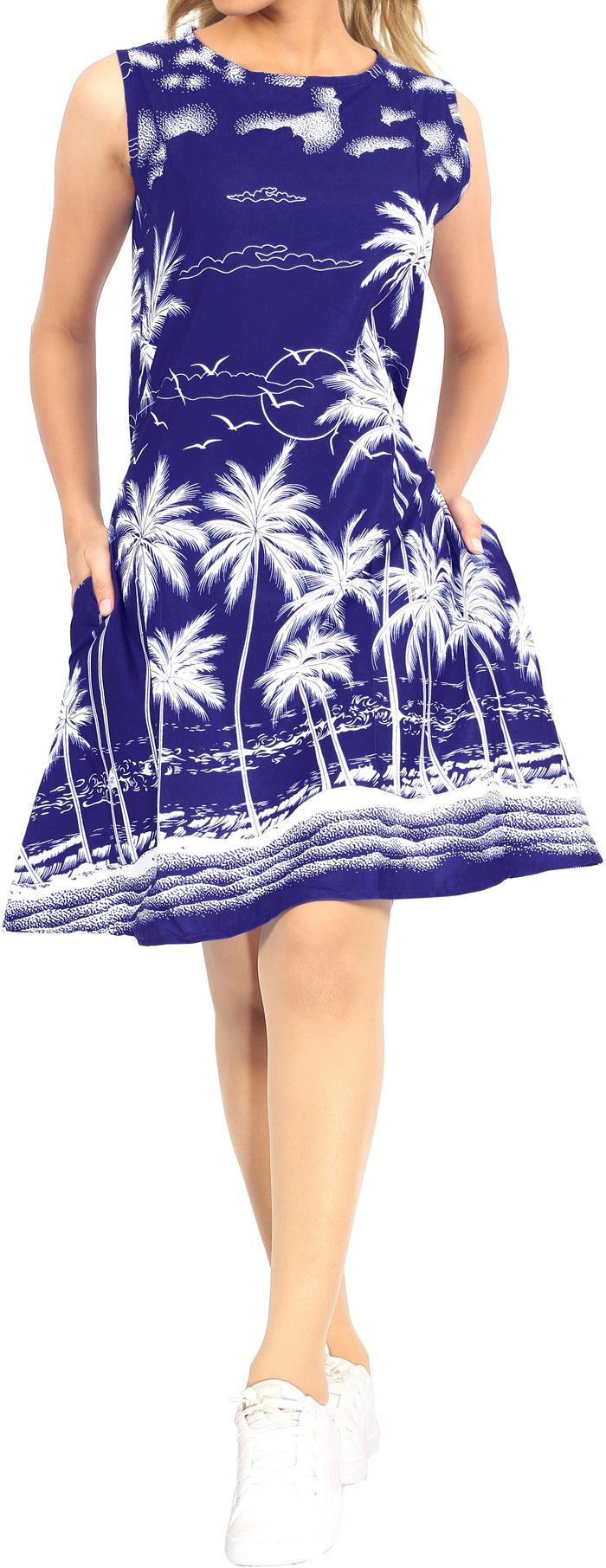 la leela LA LEELA Women's Swimwear Cover-Ups Beach Suit Kaftan Dress US 10 [M] Blue_V583