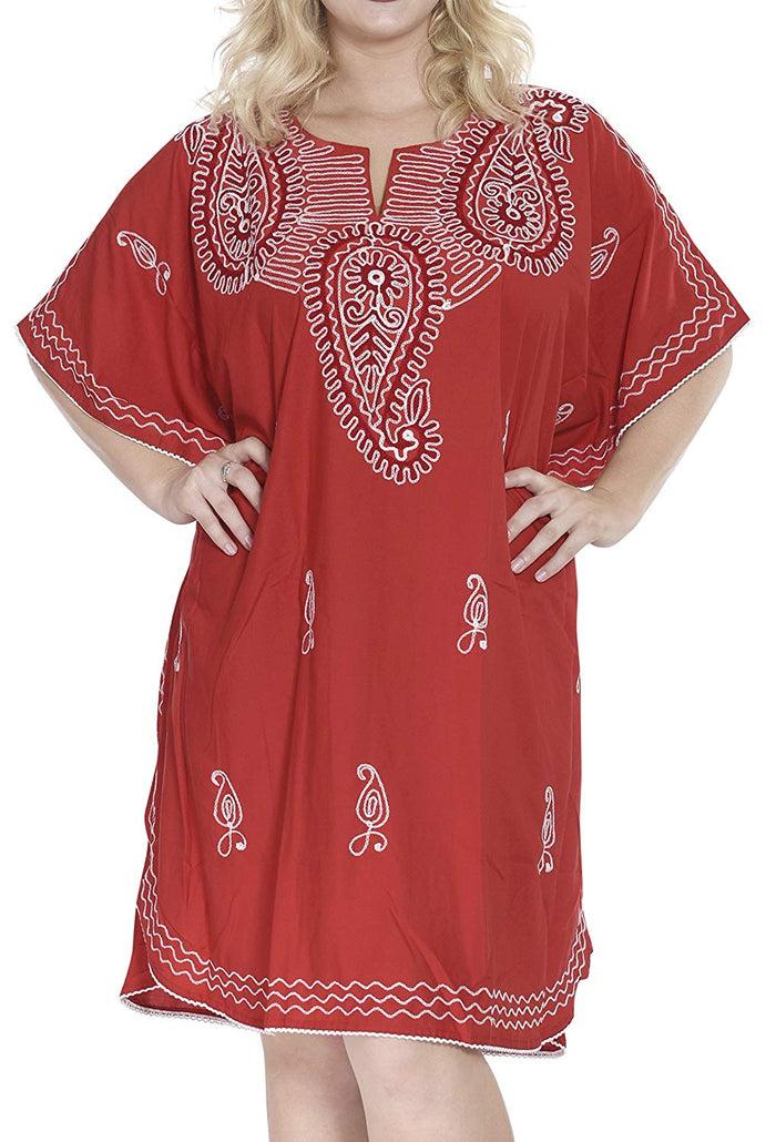 La Leela LA LEELA Women's Tassel Kaftan Swimwear Beach Cover Up Bikini Bathing Suit Cover Ups Kimono