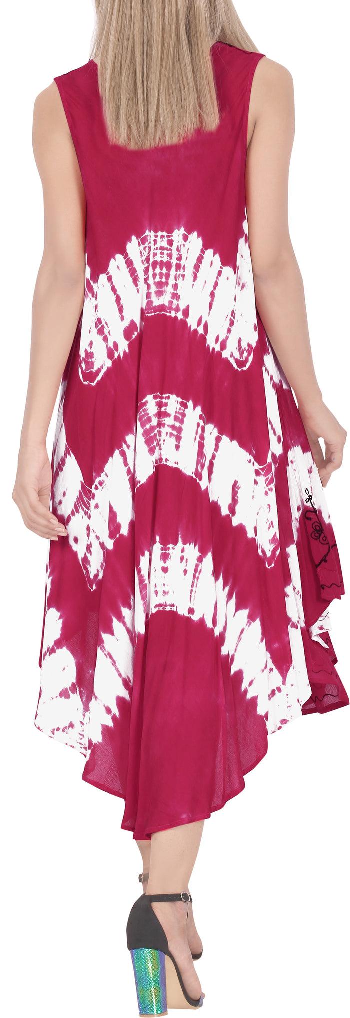 La Leela LA LEELA Women Summer Loose Beach Swing Dress For Teen Girls US 14-20W Pink_Q710