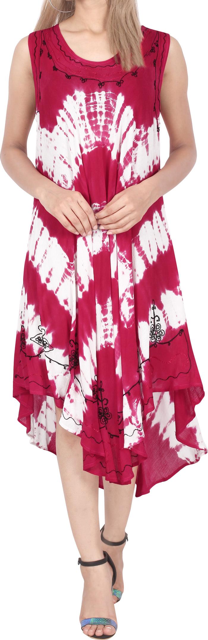 la leela LA LEELA Women Summer Loose Beach Swing Dress For Teen Girls US 14-20W Pink_Q710