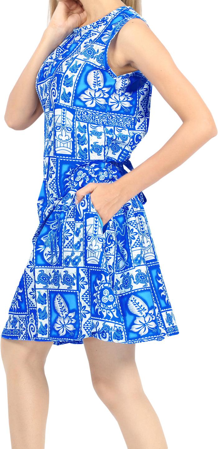 La Leela LA LEELA Women Summer Swimsuit Tops Cover Ups Beach Swimwear US 4 [S] Blue_U609