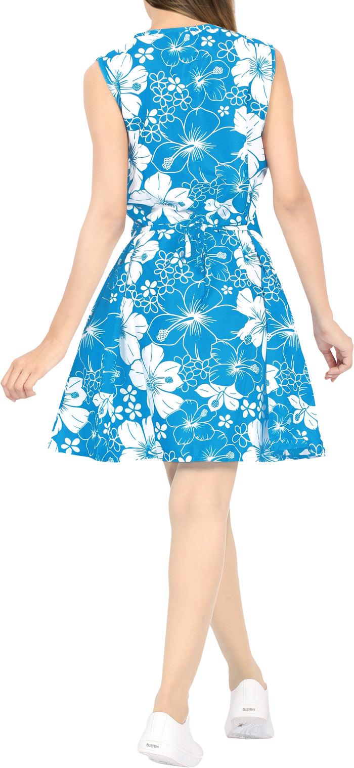 La Leela LA LEELA Women Swimsuit Tops Cover Up Bathing Suit Swimwear US 14 [L] Blue_U527