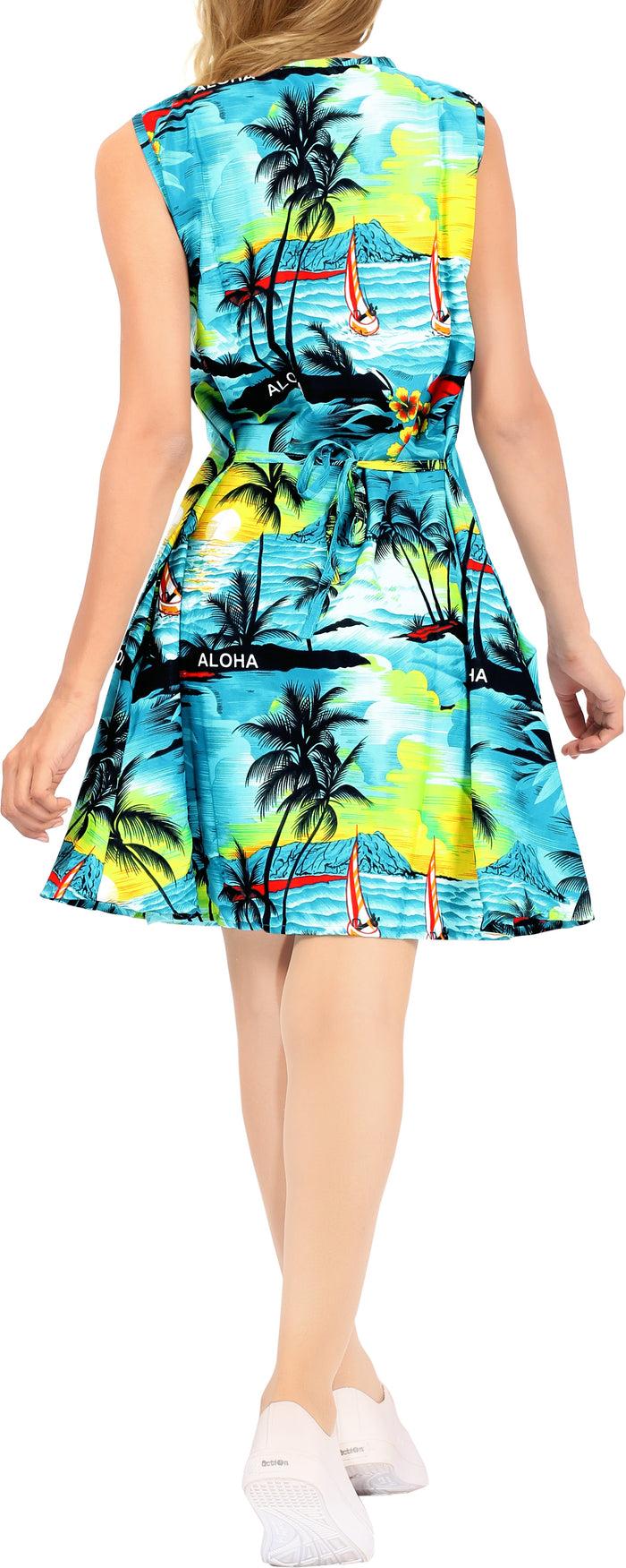 La Leela LA LEELA Women Swimwear Bathing Suit Cover Up For Swimsuit US 4 [S] Blue_T794