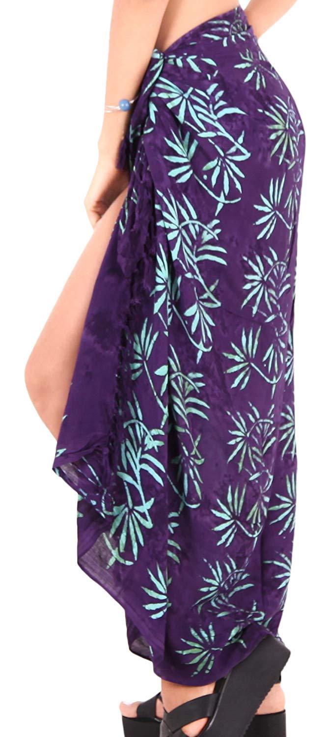 la leela LA LEELA Womens Beach Swimsuit Cover Up Sarong Swimwear Cover-Up Wrap Skirt Plus Size Large Maxi FO