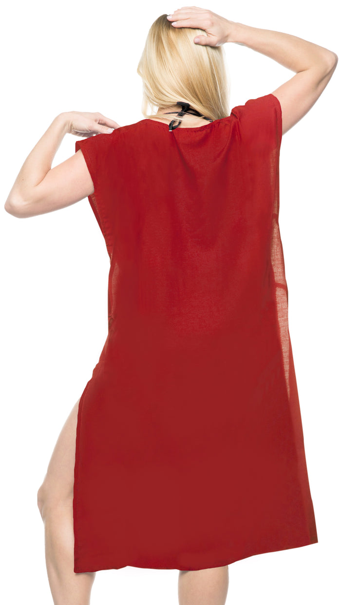 La Leela La Leela Womens Beachwear Bikini Swimwear Swimsuit Beach Cover Up Blouse Dress R