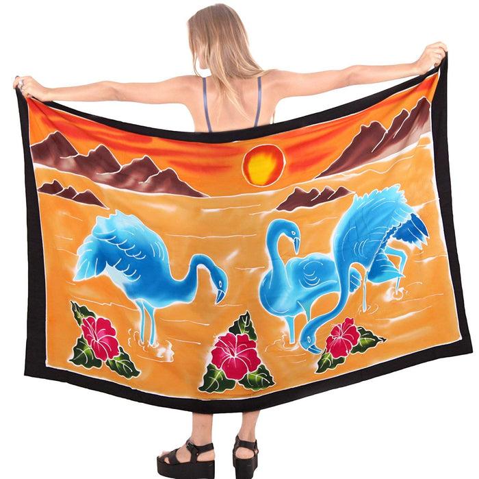 La Leela LA LEELA Womens Plus Size Sarong Swimsuit Cover Up Beach Wrap Skirt Sarong Wraps For Women Large Maxi EI