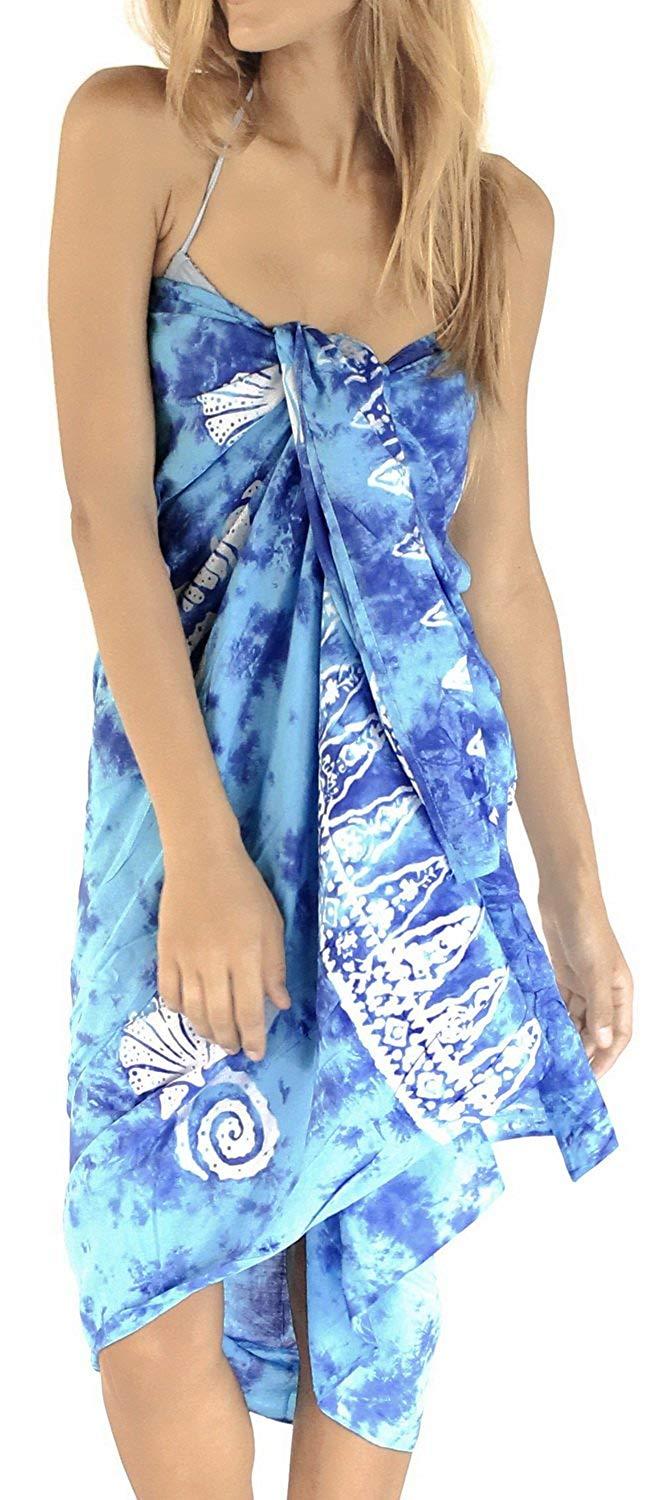 La Leela LA LEELA Womens Plus Size Sarong Swimsuit Cover Up Beach Wrap Skirt Sarong Wraps For Women Large Maxi EI