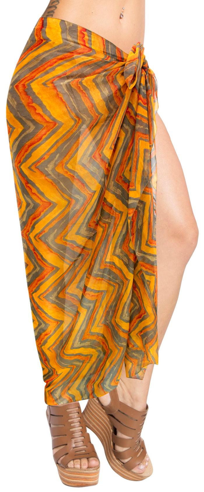 La Leela LA LEELA Womens Plus Size Sarong Swimsuit Cover Up Beach Wrap 78"x39" Multi_G990