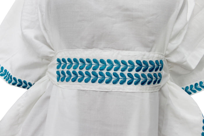 La Leela LA LEELA Womens Short Sleeve Summer Dresses V Neck Swing Tunic Dress US 10-14 White_T315