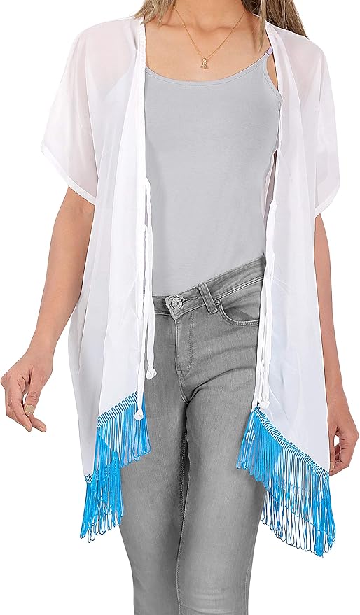 la leela La Leela Womens Summer Casual Loose Swing T Shirt Beach Sundress Kaftan Cover Up White_Sky Blue 125678 la leela La Leela Womens Summer Casual Loose Swing T Shirt Beach Sundress Kaftan Cover Up White_Sky Blue 125678