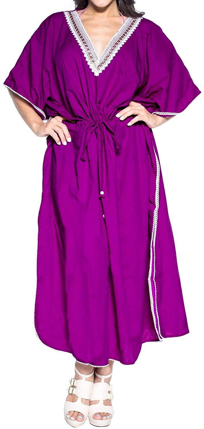 la leela Long Kimono Loose Beach Swimwear Swimsuit Bikini Cover up Caftan Maxi Dress L-5X