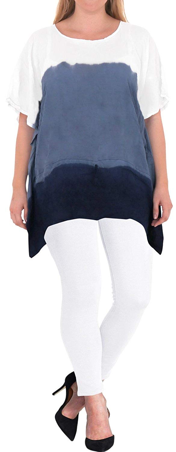 La Leela Loose Fit Plus Kimono Loose Beachwear Casual Women's Casual Top Blue 14 - 18