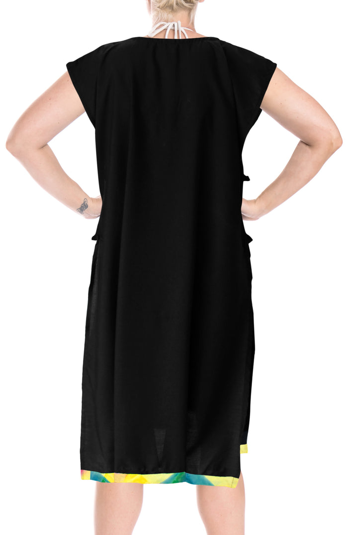 La Leela One Size Swimwear Swimsuit Beach Women's Cover Up Kimono Blouse Tie Dye TOP Biki