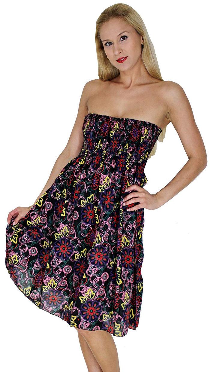 La Leela Tube Dress Maxi Skirt Beach Halter Boho Backless Sundress Evening Party Swimsuit