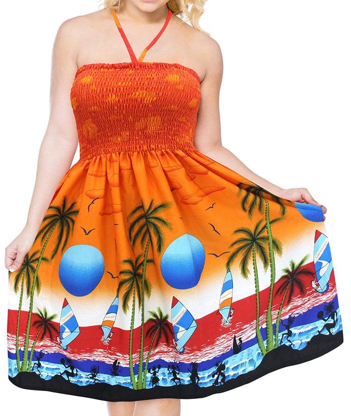 La Leela Tube Dress Maxi Skirt Beach Halter Boho Backless Sundress Evening Party Swimsuit