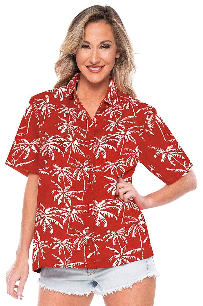 La Leela Women Hawaiian Shirt Beach Blouses Tank Top Aloha Casual Holiday Regular Fit