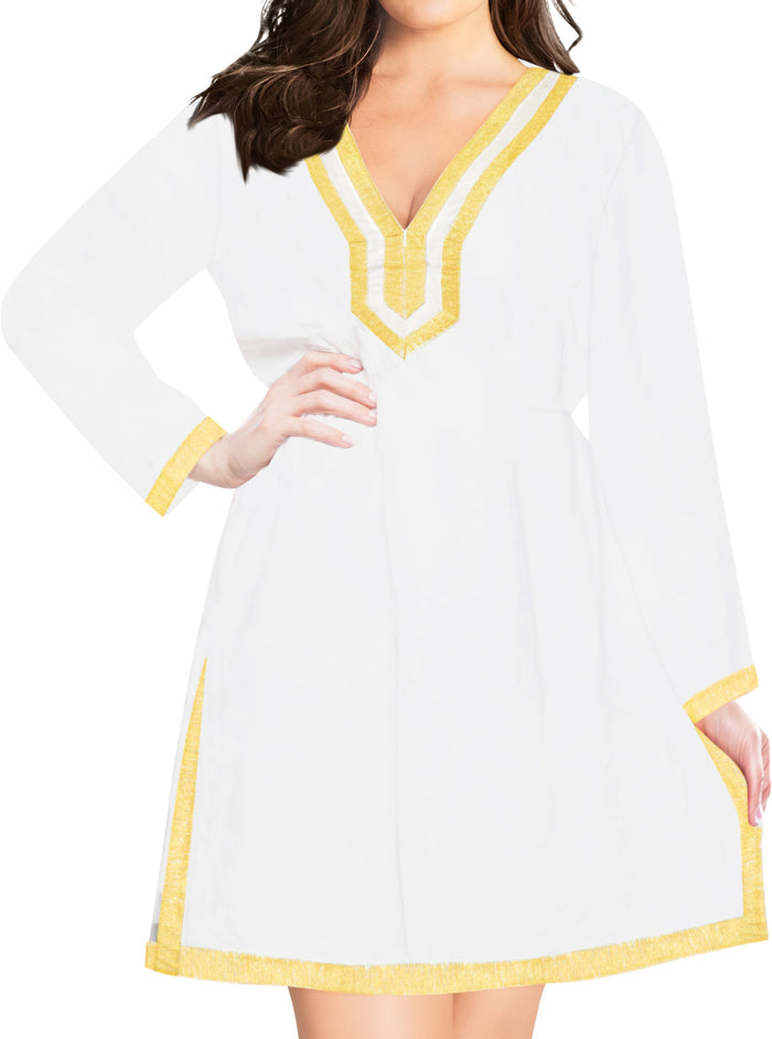 la leela Women's Beachwear Casual Kimono Swimwear Swimsuit Blouse bikini Cover up White