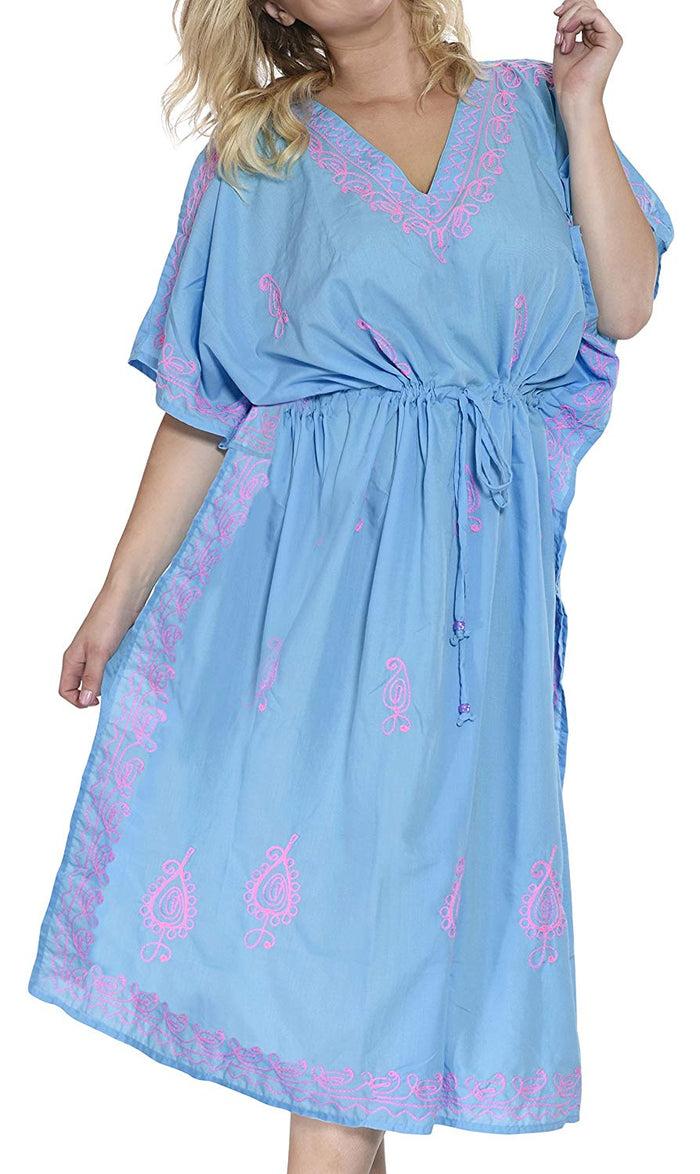 la leela Women's Beachwear Designer Dress Rayon Swimwear Swimsuit Kimono Long Kaftan