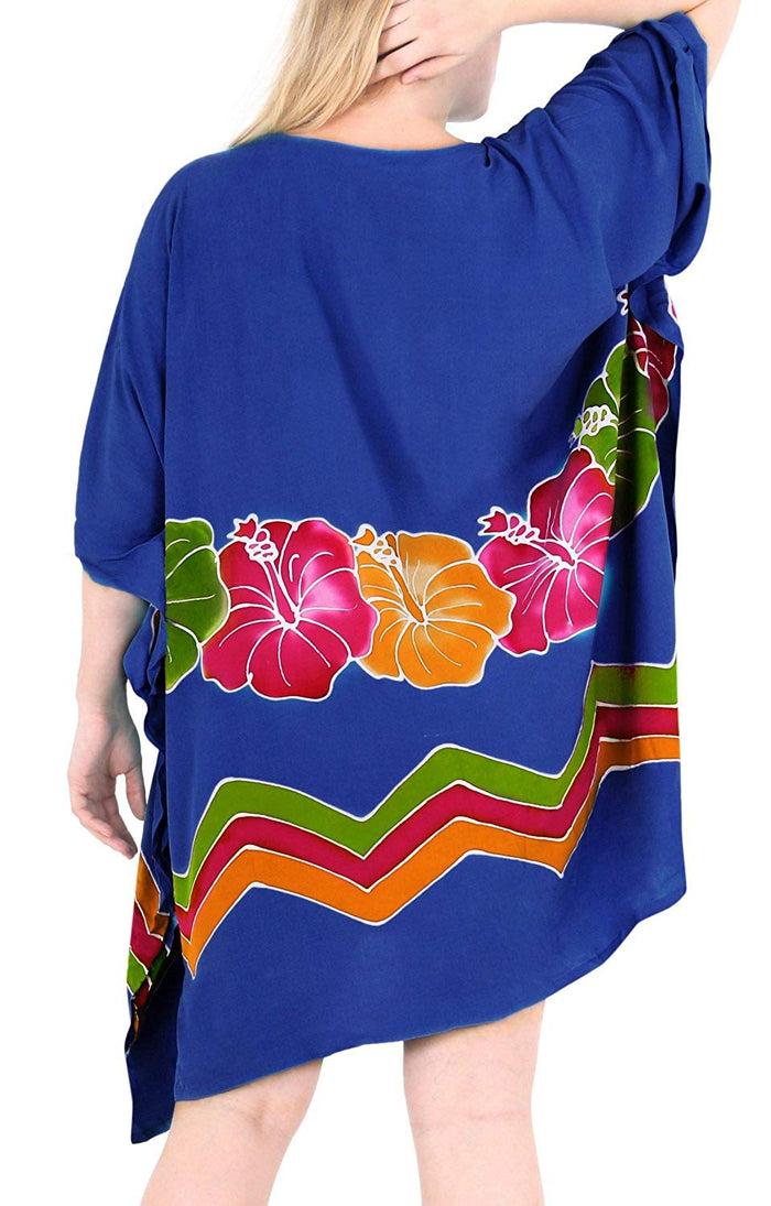 La Leela Women's Beachwear Evening Plus Kimono Blouse Loose Casual Cover Ups Casuals Blue