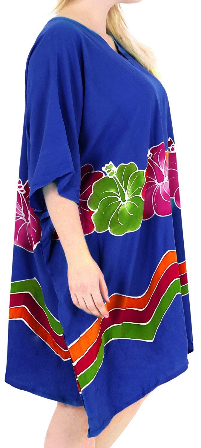 La Leela Women's Beachwear Evening Plus Kimono Blouse Loose Casual Cover Ups Casuals Blue