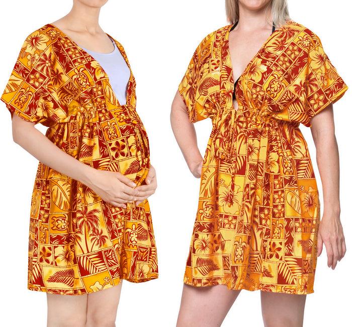 La Leela Women's Beachwear Swimwear Swimsuit Bikini Deep Neck Cover Up Summer Blouse TOP