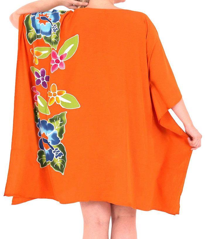 La Leela Women's Designer Sundress Beachwear Plus Evening Casual Cover Ups Dress Orange