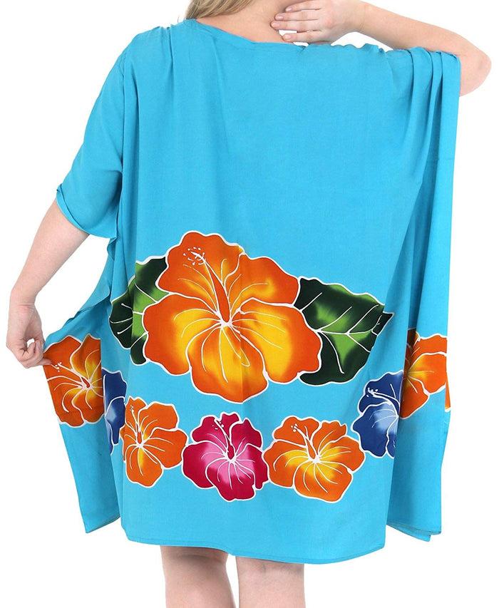 La Leela Women's Designer Sundress Beachwear Plus Size Evening Casual Cover Ups Turquoise