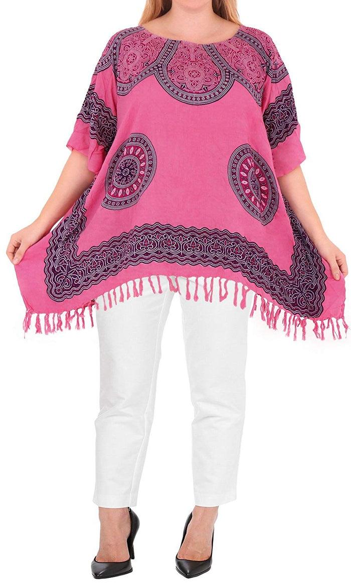 La Leela Women's Designer Top Tunic Beachwear Plus Size Loose Fit Casual 14 - 18
