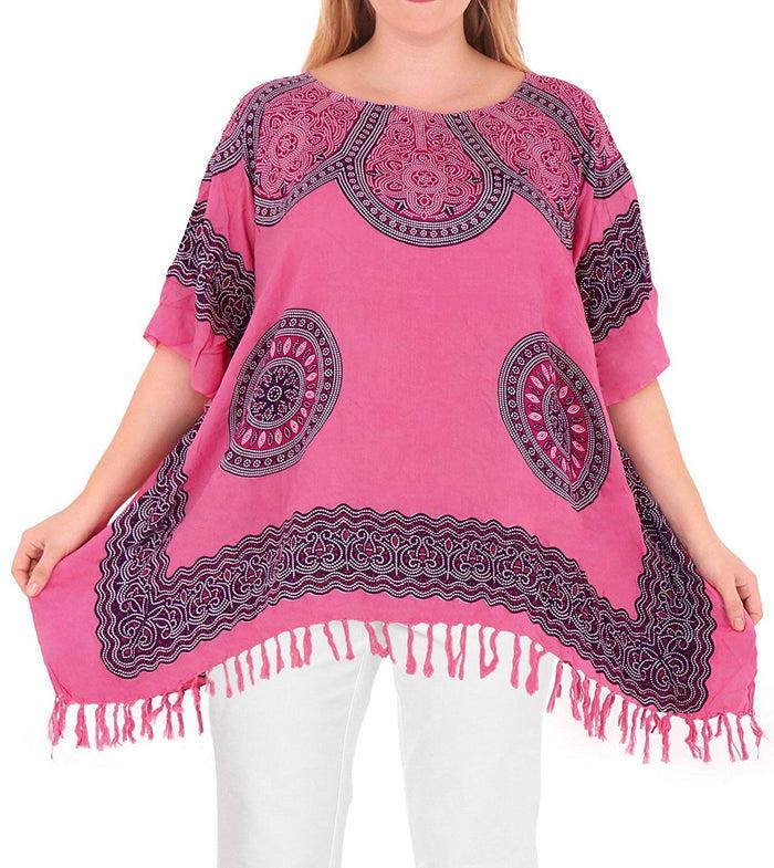 la leela Women's Designer Top Tunic Beachwear Plus Size Loose Fit Casual 14 - 18