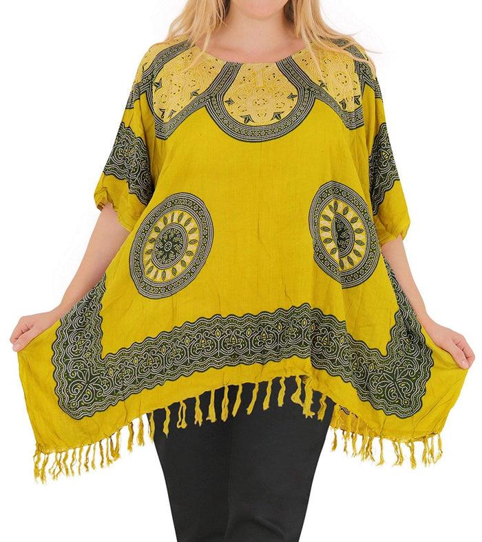 la leela Women's Designer Tunic Beachwear Plus Size Loose Fit Casual Top 14 - 18