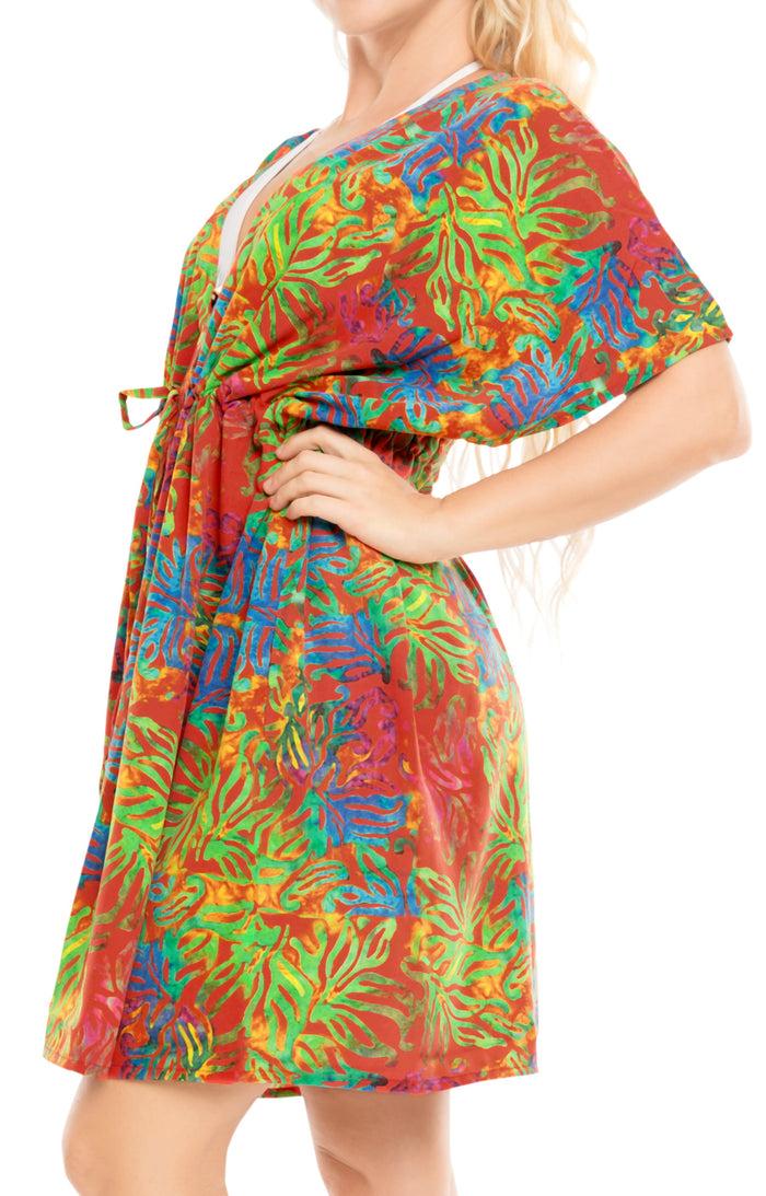 La Leela Women's Dress Designer Sundress Beachwear Lounger Plus Bikini Cover Up Multicolo