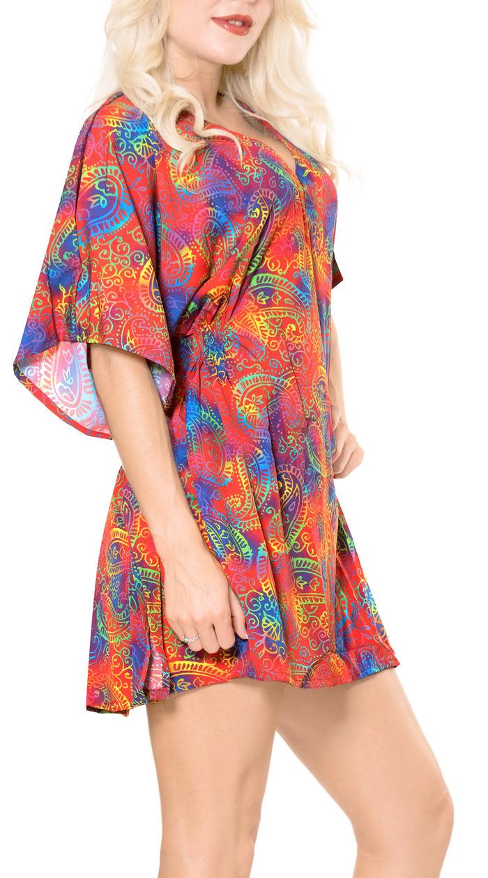 La Leela Women's Dress Designer Sundress Beachwear Lounger Plus Bikini Cover Up Multicolo