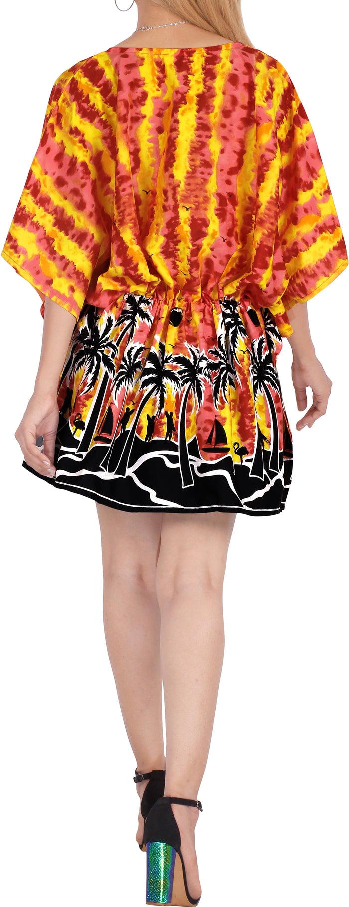 La Leela Women's Dress Sundress Beachwear Lounger Evening Casual TOP Cover Ups Red