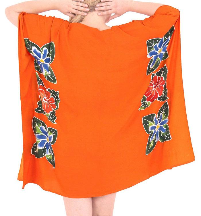 La Leela Women's Kimono Designer Sundress Beachwear Plus Evening Casual Cover Ups Orange