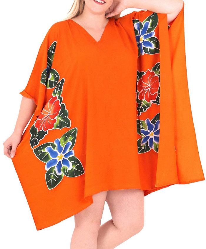 la leela Women's Kimono Designer Sundress Beachwear Plus Evening Casual Cover ups Orange