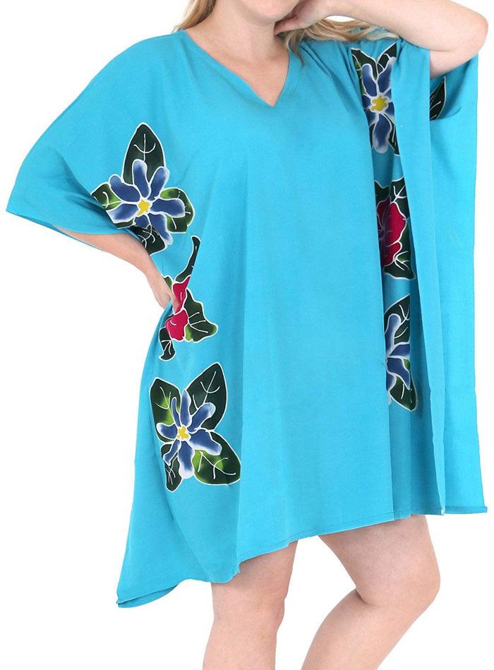 La Leela Women's Loose Sundress Beachwear Plus Size Evening Casual Cover Ups Turquoise