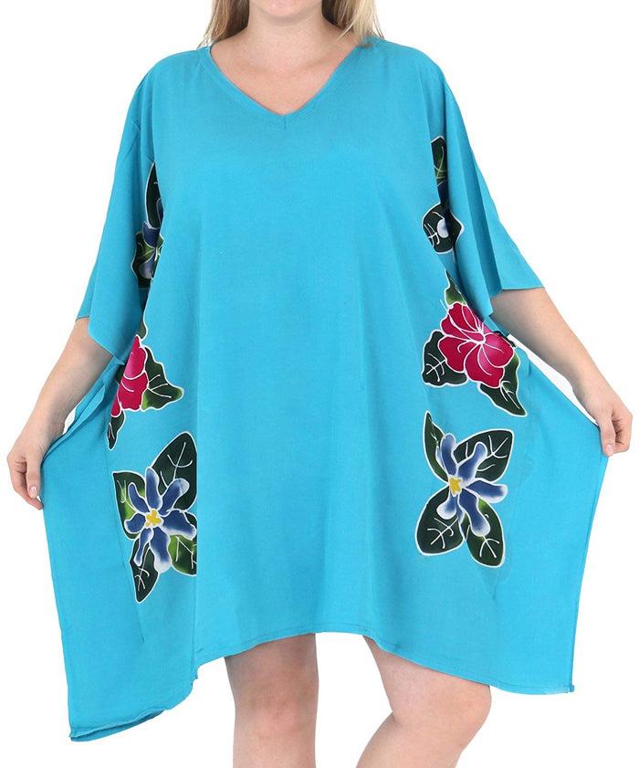La Leela Women's Loose Sundress Beachwear Plus Size Evening Casual Cover Ups Turquoise