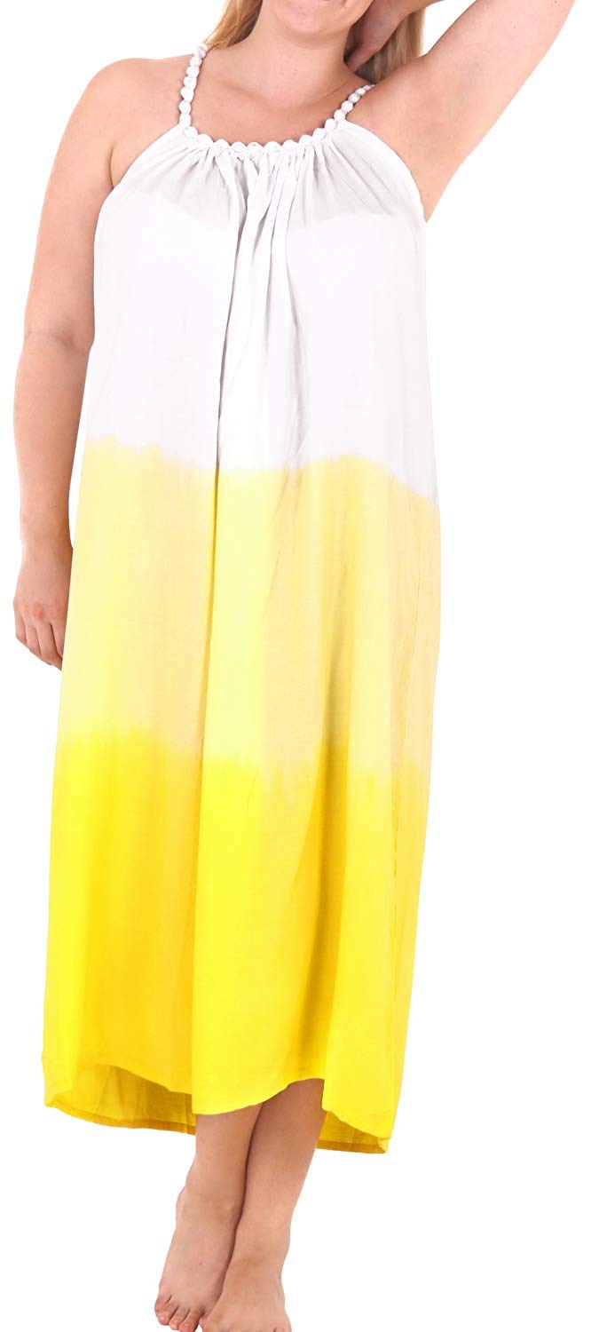 La Leela Women's Sundress Beachwear Lounger Plus Size Bikini Cover Ups Dresses Black