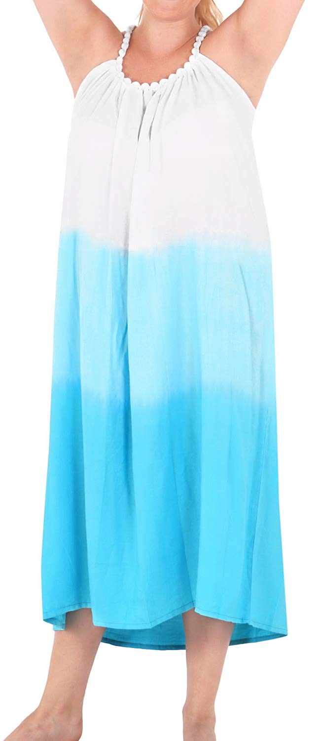 La Leela Women's Sundress Beachwear Lounger Plus Size Bikini Cover Ups Dress Orange