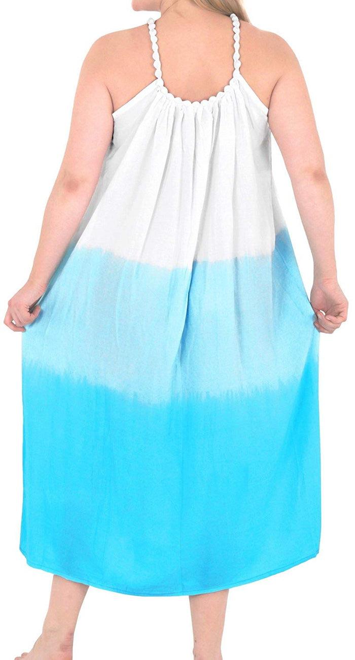 La Leela Women's Sundress Beachwear Lounger Plus Size Bikini Cover Ups Dress Orange