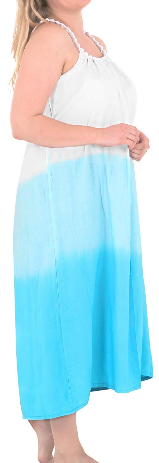 la leela Women's Sundress Beachwear Lounger Plus Size Bikini Cover ups Dress Orange