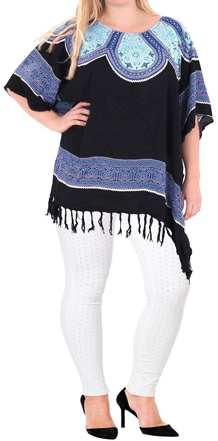 La Leela Women's Top Designer Tunic Beachwear Plus Size Casual Loose Fit 14 - 18