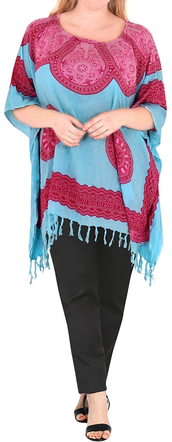 La Leela Women's Top Designer Tunic Beachwear Plus Size Loose Fit Casual 14 - 18