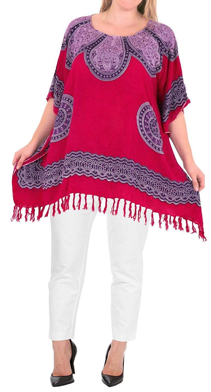La Leela Women's Top Designer Tunic Beachwear Plus Size Loose Fit Casual 14 - 18