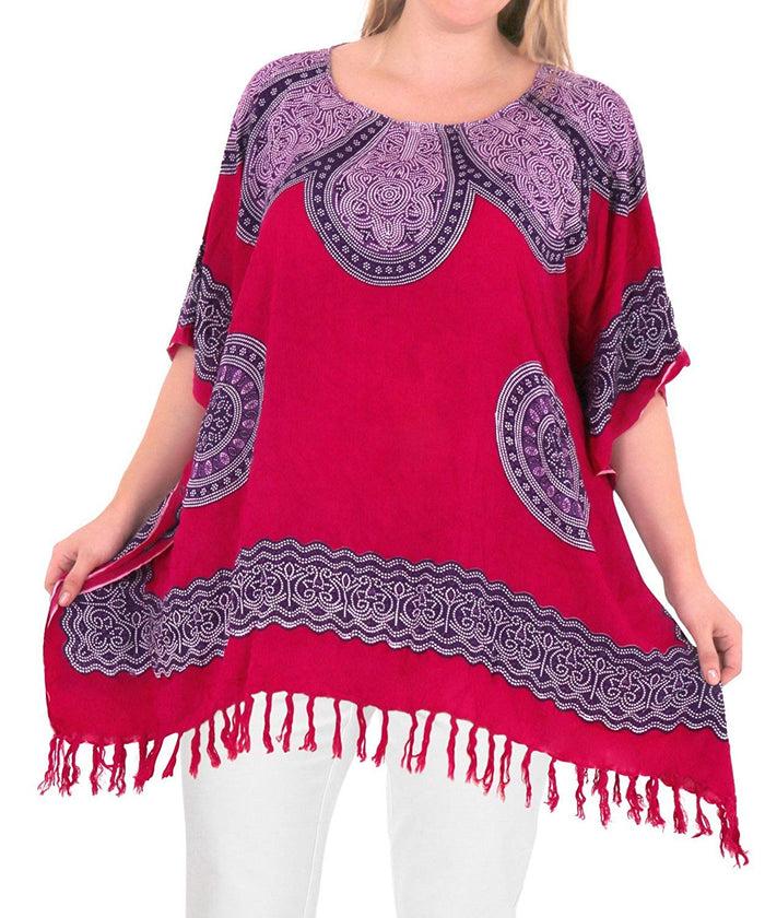 la leela Women's Top Designer Tunic Beachwear Plus Size Loose Fit Casual 14 - 18