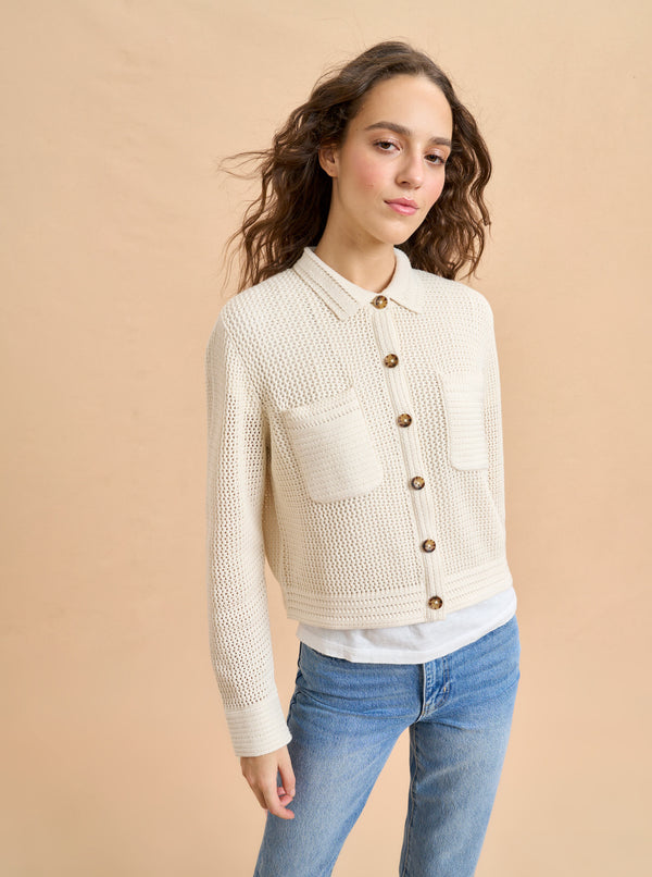 La Ligne Cropped Crochet Jane Jacket