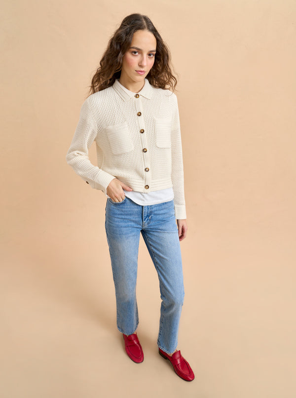 La Ligne Cropped Crochet Jane Jacket