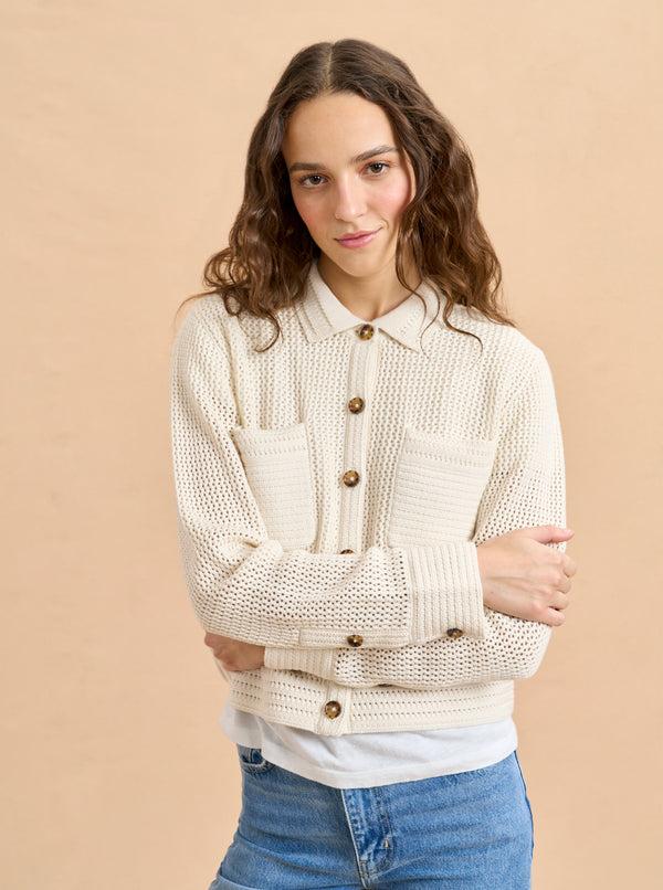 la ligne Cropped Crochet Jane Jacket