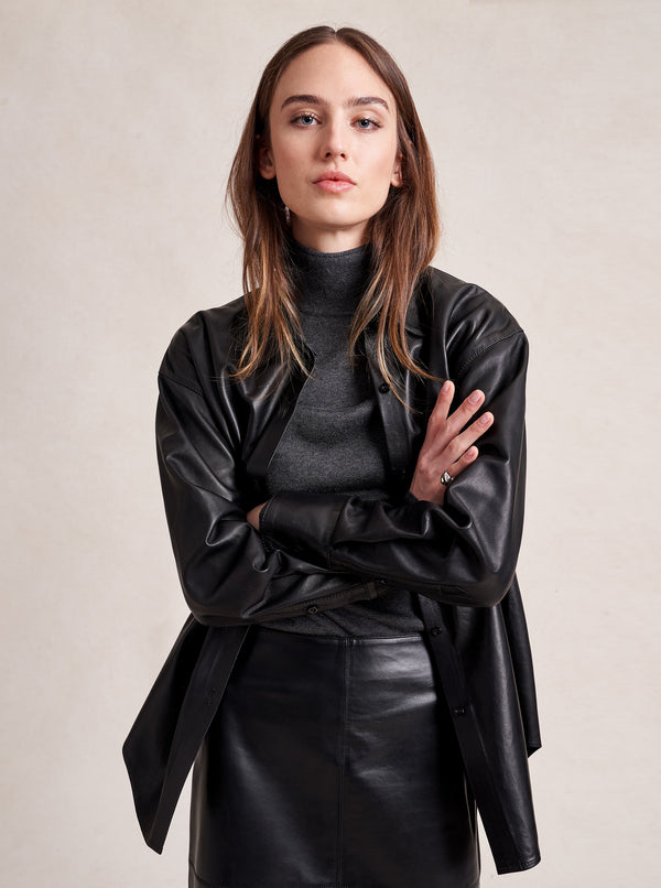 La Ligne Leather Ewan Shirt